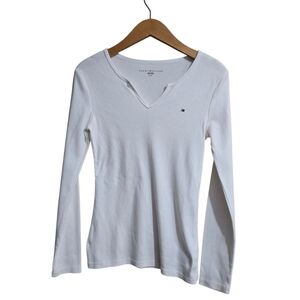Tommy Hilfiger Women's White Long Sleeve Top